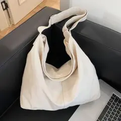 ニュースペーパーバッグ ショルダーバッグ トート キャンバス ヴィンテージ 白