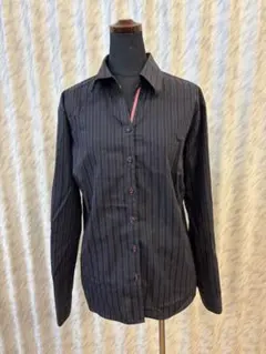 て*)様 黒 ストライプ 長袖シャツ