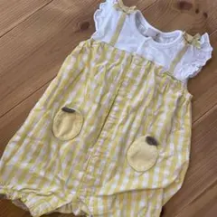 レモン柄 ロンパース 70cm イエロー　プティマイン　シトラス　フルーツ