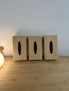 IKEA 木製　ティッシュケース　３個セット