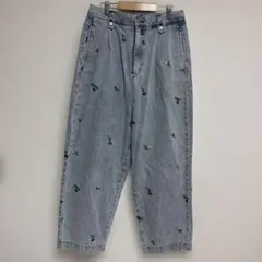 サマンサモスモス 花柄刺繍 デニムパンツ ライトブルーのサムネイル