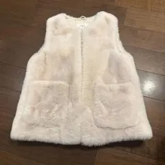 ZARA フェイクファーベスト 8-9歳 クリーム色
