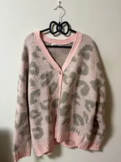 レオパードヘアリーカーディガン