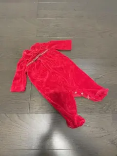 ラルフローレン 70 赤 ロンパース ボタン付き