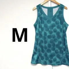 ターコイズ ドットパターン ヨガウェア　【M】