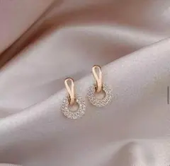 156 silver925 ラウンドカット サークルピアス 至高 luxury