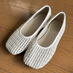 値下げ◾️未使用◾️アングリッド　透かし編みフラット　スクウェアトゥ　メッシュのサムネイル