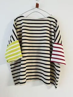 le colis ルコリ クレイジーパターン ボーダー 半袖Tシャツ カットソーのサムネイル
