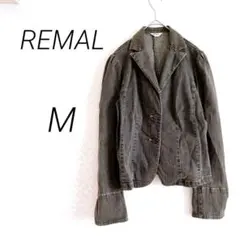 REMAL デニムジャケット　ストレッチ　M ダークグレー　カジュアル