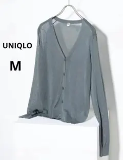 UNIQLO ライト Vネック カーディガン 長袖　M グリーン