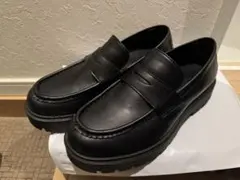 【美品26.0cm】ジーユー GU チャンキーソールローファー ブラック