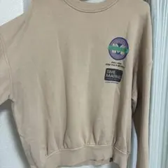 MOUSSY ベージュ プリント トレーナー