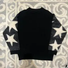 FLOVE 星柄 長袖セーター ブラック/グレー