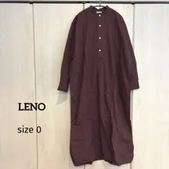 【新品タグ付】LENO バンドカラー プルオーバー ワンピース チェック 0のサムネイル