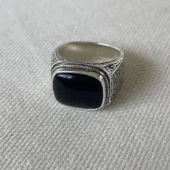 価格相談可 Gerochristo ブラックオニキス シルバーリング 約19号 