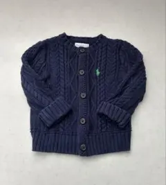 美品◆ラルフローレン ベビー 9M 70cm ケーブルニットカーディガン
