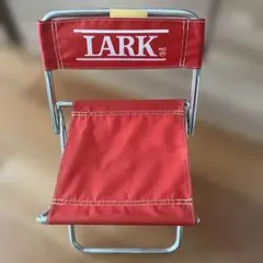 昭和レトロ 赤 LARK ラーク パイプ椅子 2脚セット 折りたたみチェアー