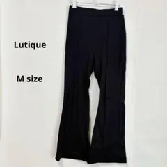 ルティーク　Lutique フレアパンツ　M ブラック　ピンタック　ウエストゴム