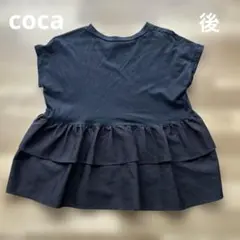ｃｏｃａ　バッグフリル　Tシャツ　ブラック　綿のサムネイル