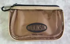 WILKINSON カラビナ付きクリアポーチ ブラウン