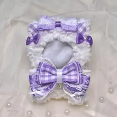 ぬい服 着ぐるみ おすわり 猫 白 紫 10cm