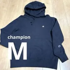 Champion ネイビー パーカー フーディ　裏起毛　M
