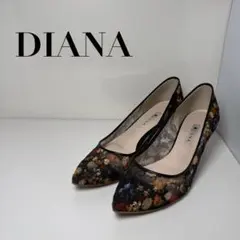 ★DIANA ダイアナ 絵画シリーズ ブリューゲル パンプス 24.5cm 花柄のサムネイル