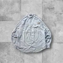Columbia PFG長袖フィッシングシャツ水色 アウトドア 古着 Lサイズ