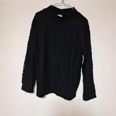 レースカットソー　黒