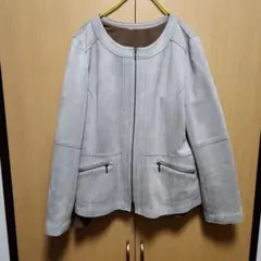 レディースアウター　ノーカラージャケット　L