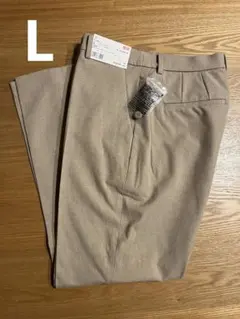 ユニクロ　ベージュ スマートアンクルパンツ （ウールライク）新品　Lサイズ