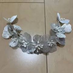 シルバー 花モチーフ ヘッドドレス