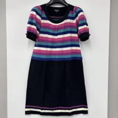 SONIA RYKIEL 半袖ワンピース マルチボーダー 38のサムネイル