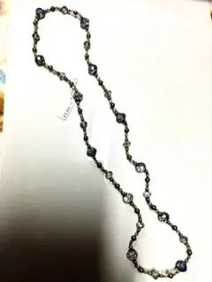 緑と青のクリスタルビーズネックレス