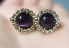 【欧州航路】マグジュエルイヤリング パープル 華やか ビジュー