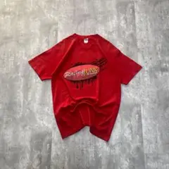 古着 企業系 アメリカ輸入 両面プリント Tシャツ 半袖 赤色 Lサイズ