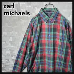 carl michaels ボタンダウン チェック 長袖 シャツ メンズ XL