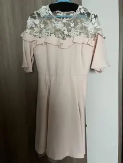 【ヴィンテージピンク レース フリル ドレス】