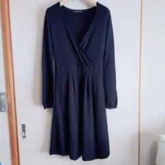 【美品】ストロベリーフィールズ ニットワンピース 長袖 黒