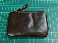 レザー 小銭入れ　 ダークブラウン（珈琲色）
