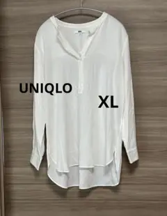 UNIQLO レーヨンリラックスブラウス XL スキッパーブラウス