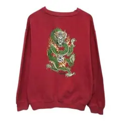 90s オールドステューシー　ビンテージスウェットトレーナー　ドラゴン　USA製