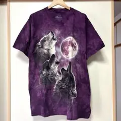 THE MOUNTAIN ザマウンテン 満月 月 狼 半袖 tシャツ L ①