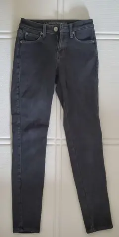 クロッシープレミアム 裏地あったかスキニーパンツ 58㎝ 黒デニム