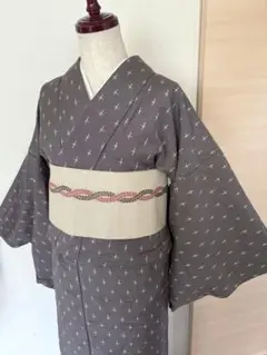 結城絁 奥順 正藍染 単衣紬着物 正絹 蔦昇 身丈154cm 9月からのお召し物 結城絁 奥順 正藍染 単衣紬着物 正絹 蔦昇 身丈154cm 9月からの