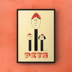 ★A4フレーム付き★オリジナル アートポスター PETS インテリア