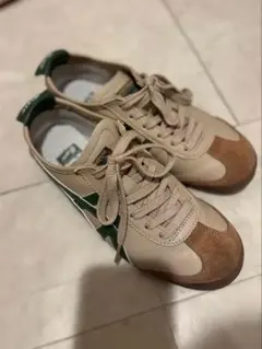 オニツカタイガー スニーカー MEXICO66 ベージュ／緑 23cm