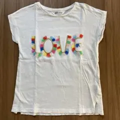 H&M レインボー　ラブ　白　Tシャツ