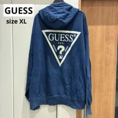 激レア GUESS デニム生地 フード付きパーカー ブルー