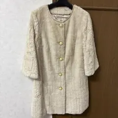 SHIPS フェイクファーコート ベージュ M